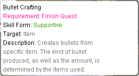 Bullet Crafting Skill